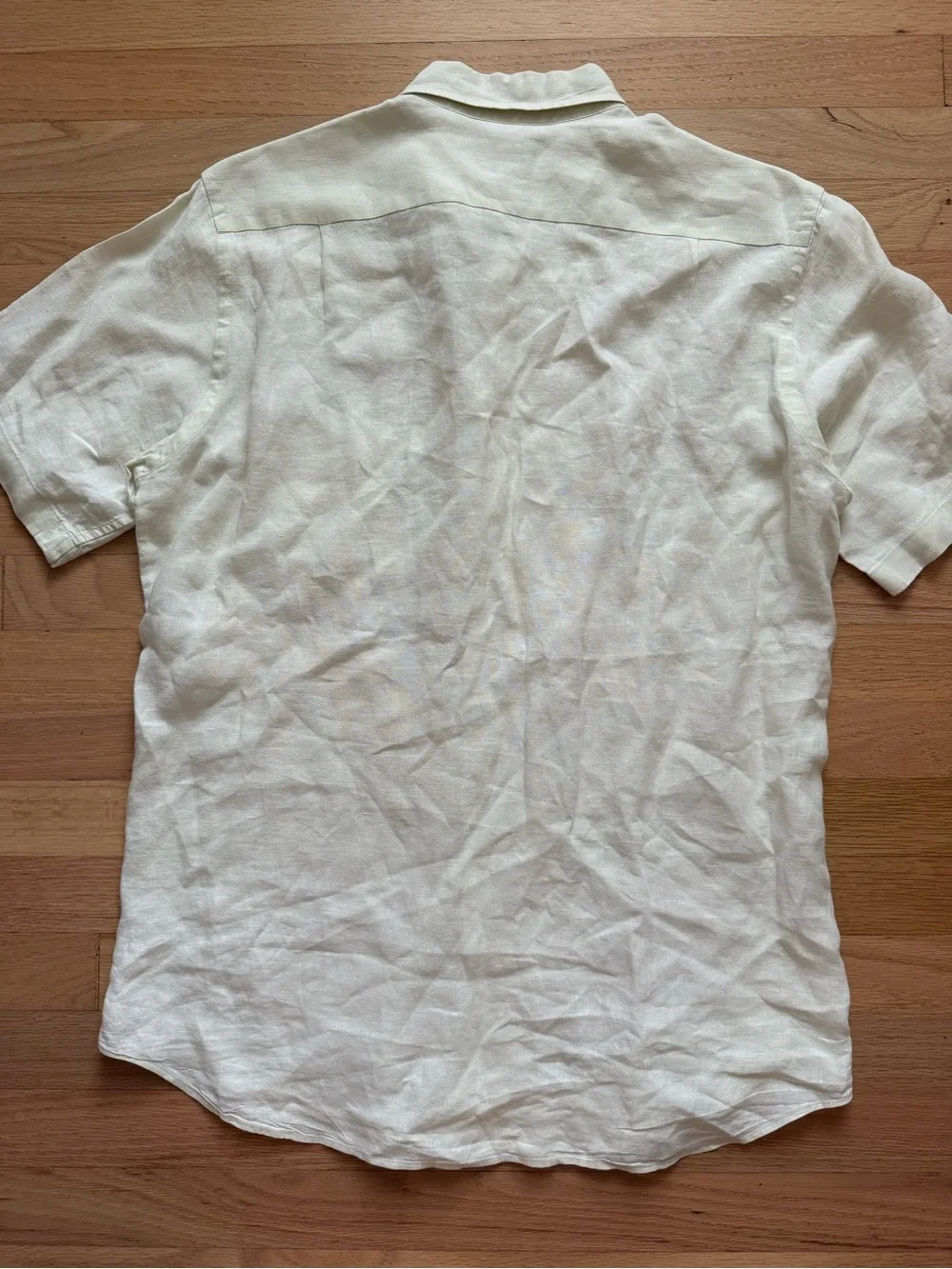 J Crew Men’s Medium Pale Yellow Irish Linen Buttok Down Shirt